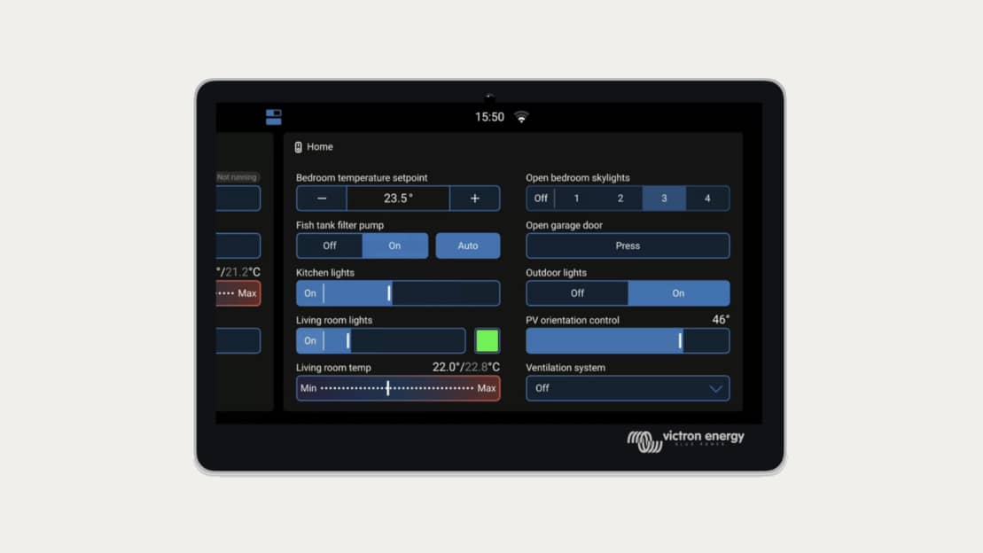 Панель переключателей Venus OS v3.70 GX