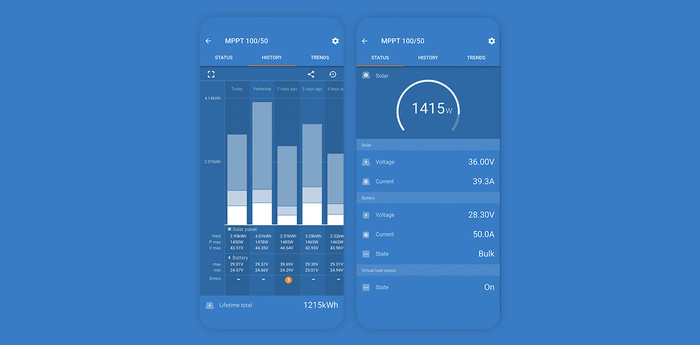 Пользовательский интерфейс VictronConnect